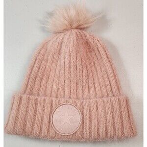 Converse Tonal Beanie Hat Chuck Taylor All Star Soft Pink Nylon and Rabbit Hair